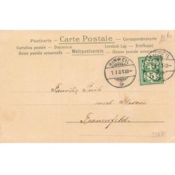 n°23480 - Nouvel An - Carte avec Paillettes - Anges, l'un chantant, l'autre jouant de la trompette