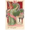 n°23485 - Carte Gaufrée - Nouvel An - Prosit Neujahr - Enfant trinquant avec une coupe de champagne