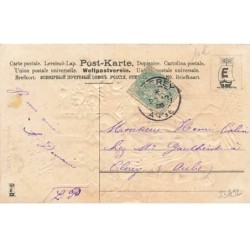 n°23492 - Carte Gaufrée - MSIB 13586 - Une fleur un baiser et mon coeur pour l'Aimer - Ange et une jeune femme