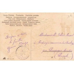 n°23570 - Carte Gaufrée - Joyeux Noël - Anges gardiens et anges sonnant une cloche