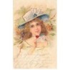 n°23586 - Fantaisie en relief - Geschmack - Jeune femme buvant un petit verre de vin