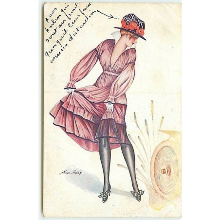 n°11656 - Carte Illustrateur - Xavier Sager - Petites Femmes de Paris