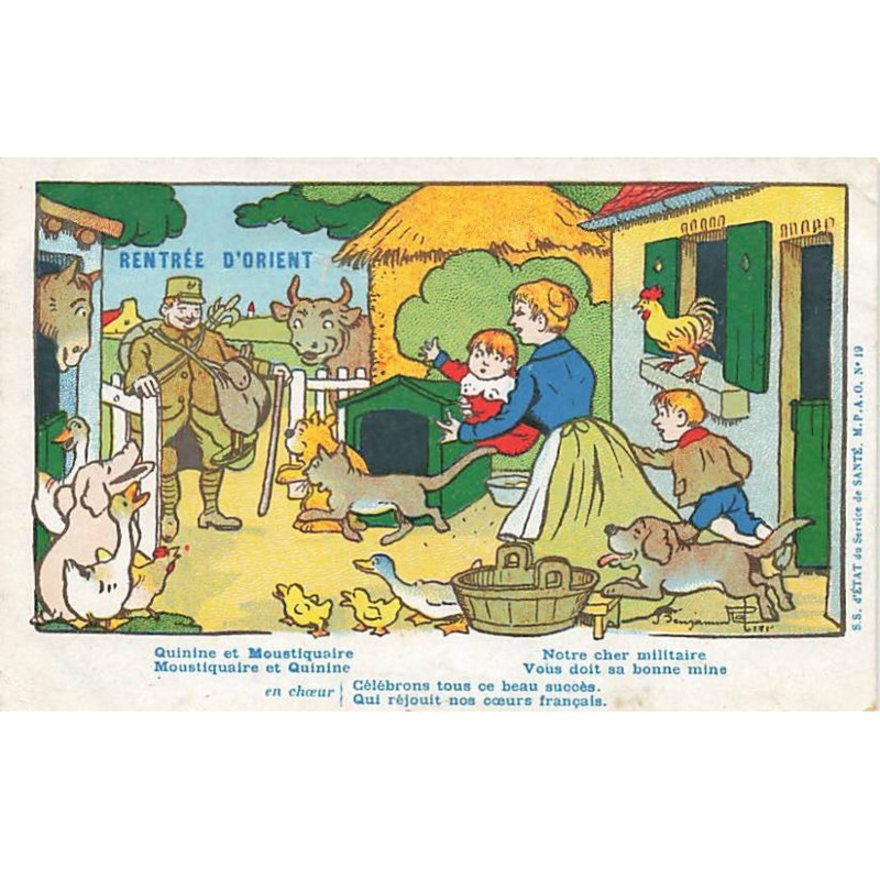 n°23617 - Illustrateur - Rabier - Rentrée d'Orient - Quinine et Moustiquaire ...