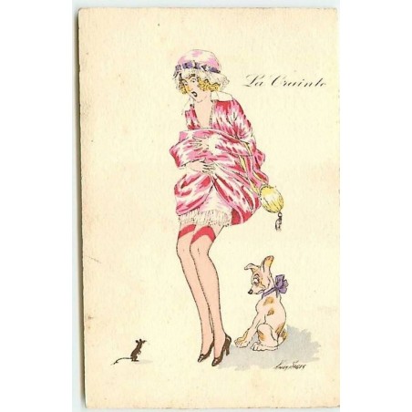 n°11658 - Carte Illustrateur - Xavier Sager - Les Petites Emotions - La Crainte - Chien - Souris