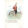 n°23643 - Fantaisie - Si tu veux te moquer du monde ... - Lutin sur le dos d'un poisson