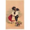 n°23645 - Carte Gaufrée - Couple de Teckels habillés s'embrassant - Dackel