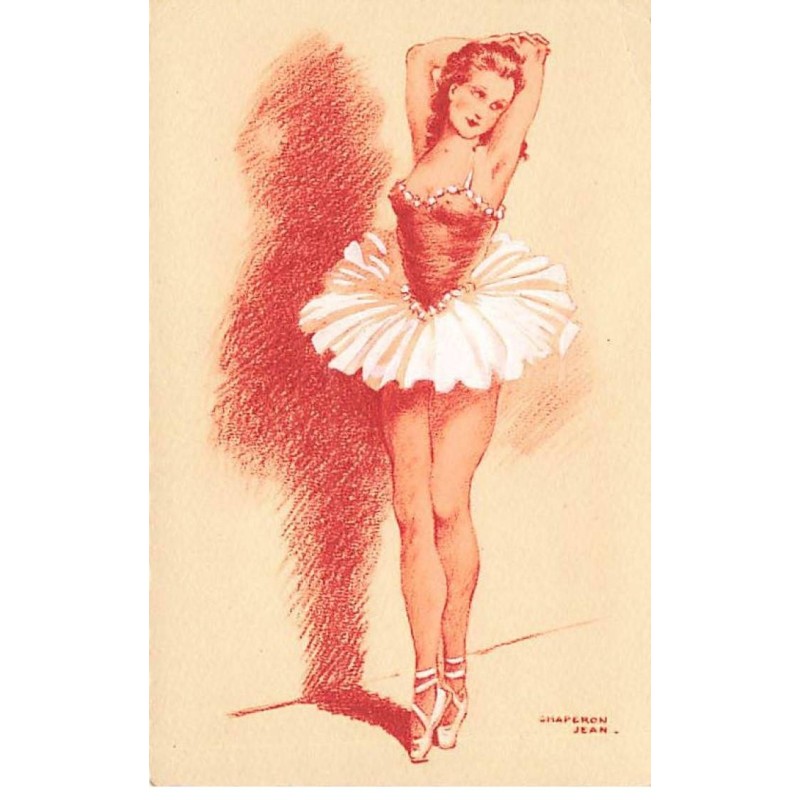 n°23661 - Illustrateur - Jean Chaperon - Une danseuse en tutu sur les pointes