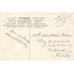 n°23678 - Carte Gaufrée - Joyeux Noël -Père Noël dans un médaillon avec du houx