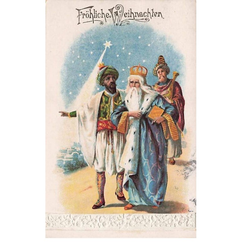 n°23688 - Fröhliche Weihnachten - Arrivée des trois rois-mages