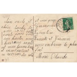 n°23692 - Carte Gaufrée - Bonne Année - Anges rangeant dans une commode des pièces d'or