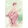 n°23712 - Illustrateur - Jeune femme pensive, entourée de branches