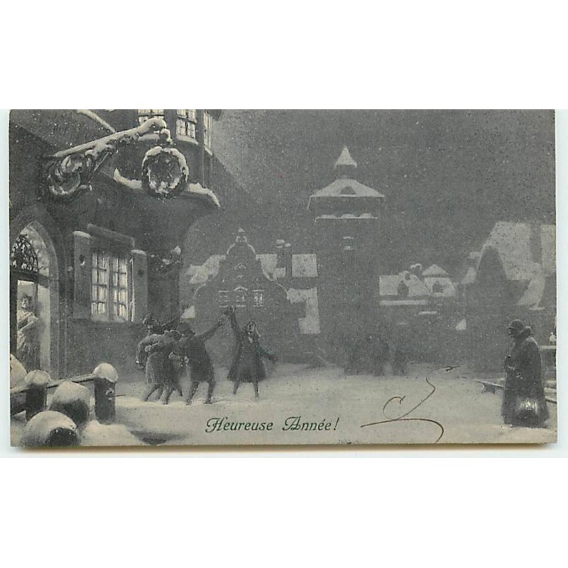 n°11670 - Carte Fantaisie - MM Vienne n°280 - Heureuse Année - Fête dans la Ville