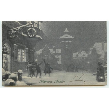 n°11670 - Carte Fantaisie - MM Vienne n°280 - Heureuse Année - Fête dans la Ville