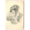 n°2374 - MM Vienne - Femme avec coiffure Art Nouveau et bouquet de fleurs