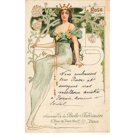 n°23751 - Illustrateur - Art Nouveau - Souvenir de la Belle Jardinière - La Rose