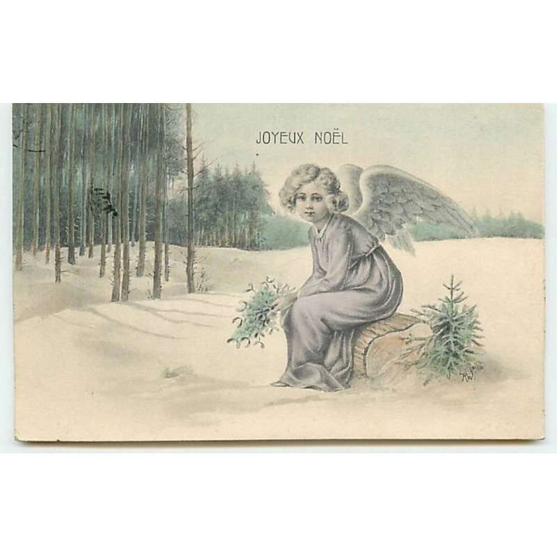 n°11675 - Carte Fantaisie - Joyeux Noël - Ange assis