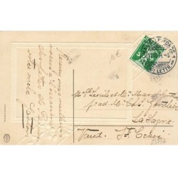 n°23757 - Carte Gaufrée - Heureuses Pâques - Poussins écrivant dans une étude