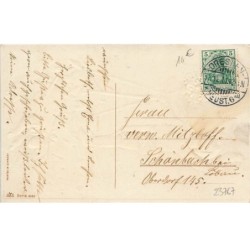 n°23767 - Carte Gaufrée - Glückliches Neujahr - Garçon sur des skis, tiré par des cochons