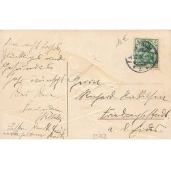 n°23768 - Carte Gaufrée - Glückliches Neujahr - Deux anges assis sur une bouteille de champagne transformée en avion