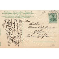 n°23771 - Carte Gaufrée - Viel Glück im Neuen Jahre - Ange rangeant des pièces d'or