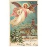 n°23775 - MSIB 12955 - Fröhliche Weihnachten - Ange gardien volant au-dessus d'un village