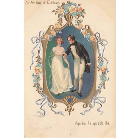 n°23792 - Carte Gaufrée - Le 1er Bal d'Eveline - Après le quadrille