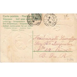 n°23794 - Carte Gaufrée - Clapsaddle - Amitié - Garçon près de fleurs dans un vase