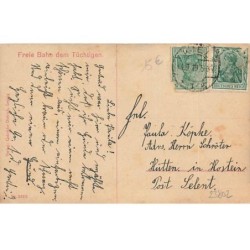 n°23802 - Arthur Thiele - Freie Bahn dem Füchtigen - Garçon lançant un ballon sur un homme fumant la pipe