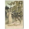 n°2383 - Carte Gaufrée - Wesofych Swiat - Ange et biche