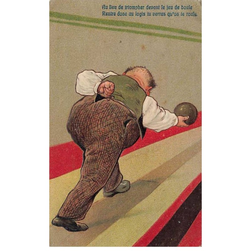 n°23834 - Carte Gaufrée - Serie 8372 - Au lieu de triompher ... qu'on te roule - Bowling