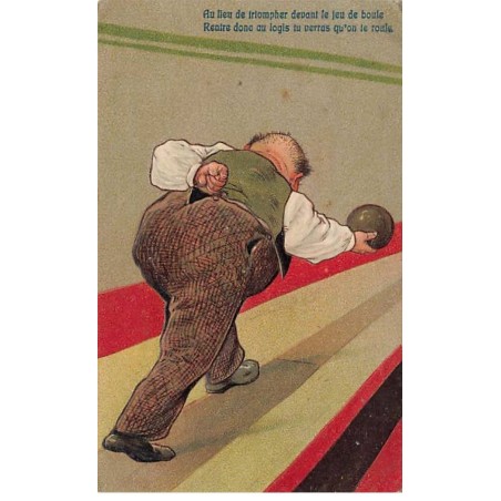 n°23834 - Carte Gaufrée - Serie 8372 - Au lieu de triompher ... qu'on te roule - Bowling