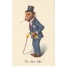 n°23840 - Animaux Habillés - Du alter Affe - Singe en costume en haut de forme