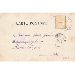 n°23847 - Fantaisie - Couple, l'homme regonflant un pneu de vélo