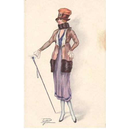 n°23858 - Illustrateur Pagani n°494-4 - Jeune femme élégante avec une canne