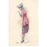 n°23859 - Illustrateur Pagani n°494-1 - Jeune femme élégante de dos tenant une canne