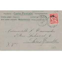n°23864 - Carte Gaufrée - Art Nouveau - Femme de profil