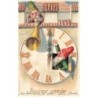 n°23874 - Carte Gaufrée - Nouvel An - Bonne Année - Lutins réglant une horloge