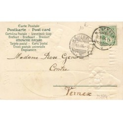 n°23874 - Carte Gaufrée - Nouvel An - Bonne Année - Lutins réglant une horloge