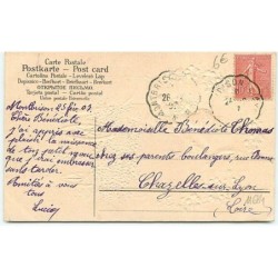 n°11684 - Carte Fantaisie Gaufrée - Amitié sincère - Garçon avec des fleurs