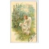 n°2392 - Carte Gaufrée - Fröhliche Ostern - Angelot et mouton