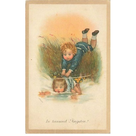 n°23924 - MM Vienne 922 - SB Pearce - In tausend Angsten - Garçon récupérant une fillette tombée dans l'eau