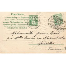 n°23930 - Carte Gaufrée - Joyeux Noël - Ange priant en regardant une fillette dans son lit avec sa poupée