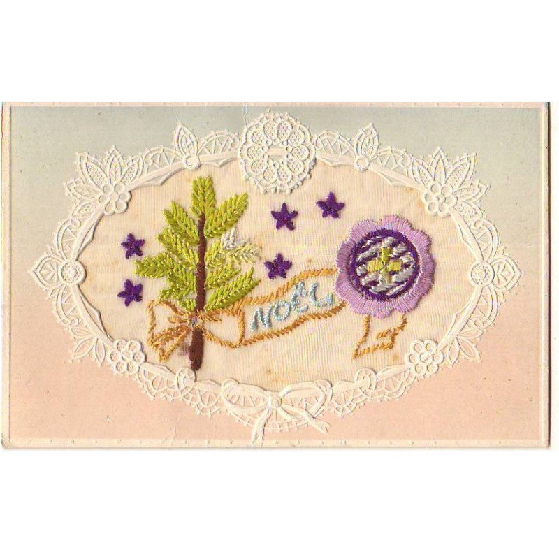 n°23951 - Carte Brodée - Noël - Sapin