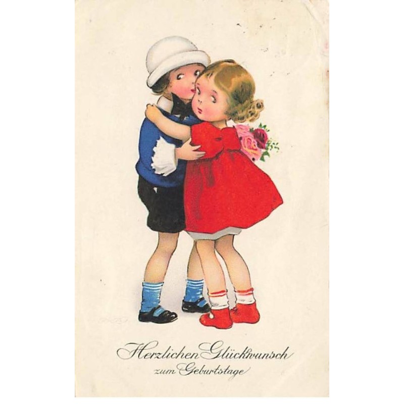 n°23963 - F. Baumgarten - Herzlichen Glückwunsch zum Geburstage - Jeune couple enlacé