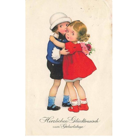 n°23963 - F. Baumgarten - Herzlichen Glückwunsch zum Geburstage - Jeune couple enlacé