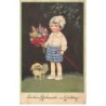 n°23964 - F. Baumgarten - Herzlichen Glückwunsch zum Geburstag - Enfant accompagné d'un chien