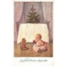 n°23981 - Noël - MM Vienne n°1266 - Bébé avec un bretzel et un ours en peluche - Teddy Bear