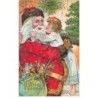 n°23986 - Noël - Carte Gaufrée - A Merry Christmas - Père Noël avec un enfant dans les bras