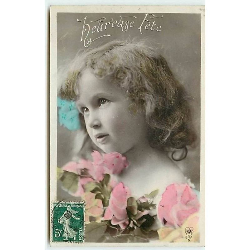 n°11698 - Carte Fantaisie - Portrait d'Enfant - Heureuse Fête