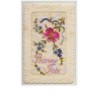 n°2404 - Carte Brodée - Bonne Fête - Fleur rose